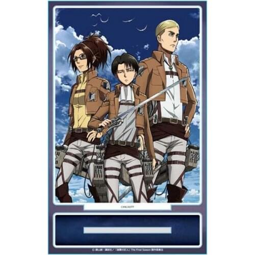 Anime Attack on Titan Theme Square Acrylic Desktop Toy Levi Mikasa Ackerman Erwin Smith Eren Jaeger Stand Figure Model Cosplay