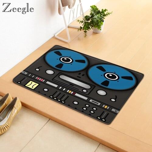Zeegle Printed Magnetic Tape Doormat Living Room Decoration Mat Anti-slip Bathroom Floor Rug Foot Mat Washable Mat Bedside Rug