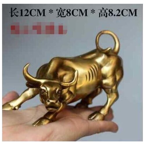 SUIRONG---1025+++Copper Brass CHINESE crafts decoration Big Wall Street Bronze Fierce Bull OX Statue-Brass