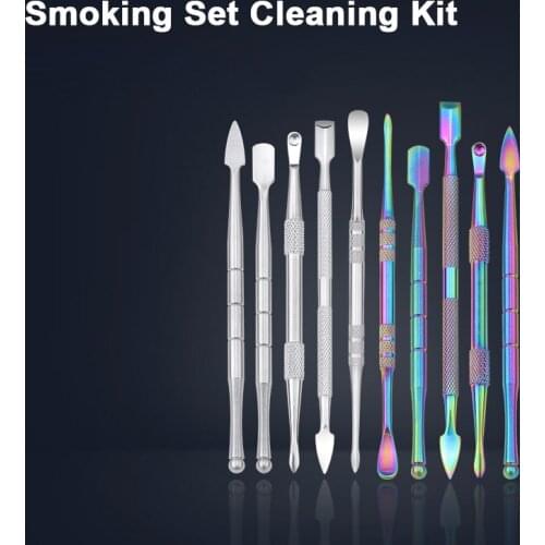 Smoking Set Cleaning Kit Pipe Cleaner Tar Digging Spoon Scraper Dredge Stick Smoking Accessories Tool With Organizer Case