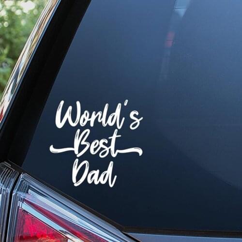 Black/Sliver Worlds Best Dad Text Car Sticker Gift For Father Car Sticker Rearview Mirror Decal For Car Body Window Bumper S252