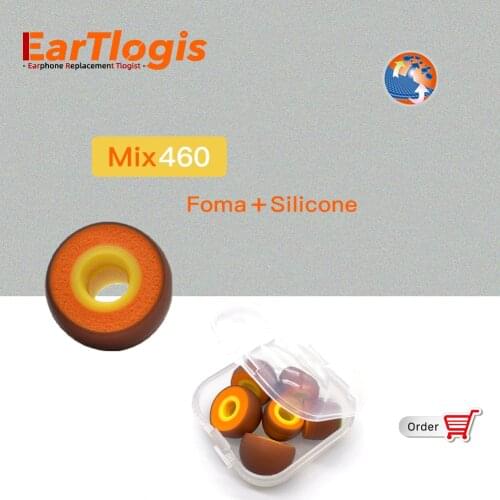 EarTlogis Mix460 Replacement Earbuds for Tin T2，KZ AS10, Moondrop SSR Eartips Ear Pads Parts Earplug Universal