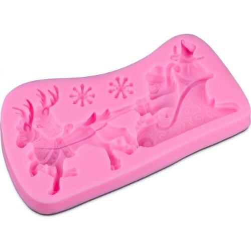 Christmas Santa Claus And Deer Silicone Mold Cake Mold Silicone Baking Tools Kitchen Accessories Decorations Fondant DIY D269
