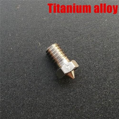 1pcs 0.4mm V6 V5 Titanium alloy nozzle 1.75mm TC4 Hardened high temperature nozzle for Prusa MK3 Anycubic 3D printer parts