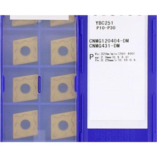 Lathe Cutter CNMG090304-DM CNMG090308 CNMG120404 CNMG160608 CNMG160612 CNMG160616 CNMG190612 CNMG190616-DM YBC251 for Steel