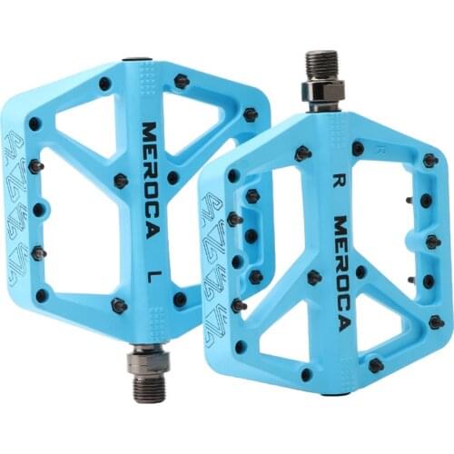 MEROCA Ultralight Flat MTB Non-slip Rainproof Pedals Nylon Bicycle Pedal Mountain Bike Platform Pedals Cycling Pedals