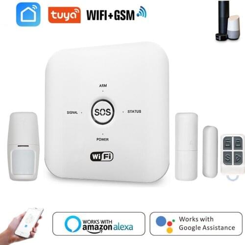 Tuya Smart WIFI GSM Security Alarm System Works With Alexa Home Security Alarm System PIR Remote 240V Controlled Alarm System