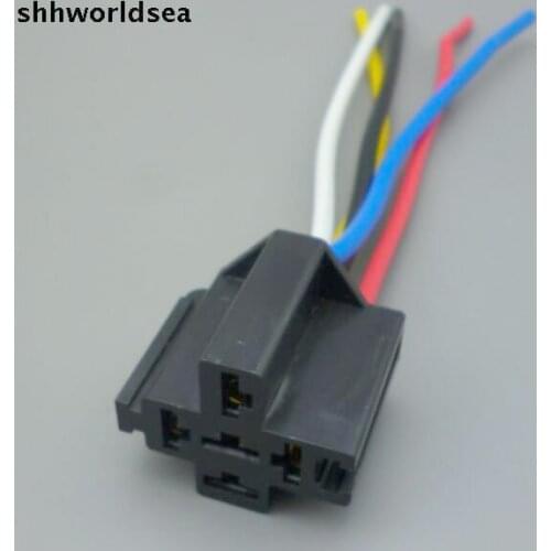 Worldgolden 5/30/100pcs 5 wire plastic socket relay wire harness relay socket