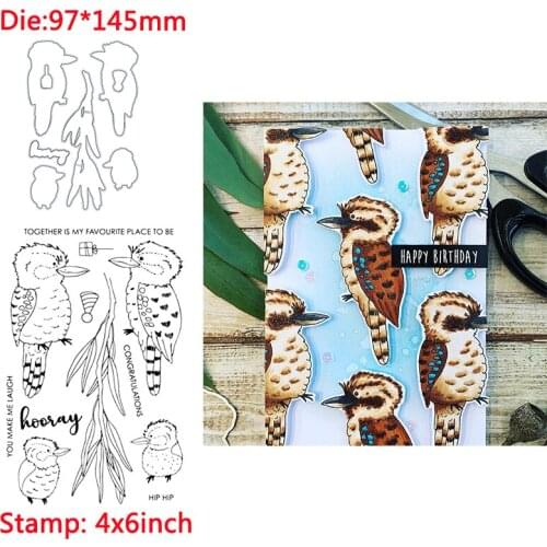 Funny Woodpeckers Branch Words New Metal Cutting Dies&Transparent Clear Stamps For DIY Scrapbooking Album paper Cards New 2020