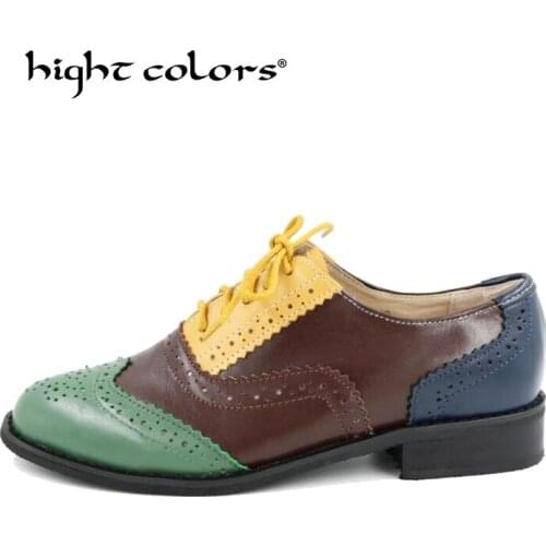 New 2019 Spring/Autumn Women Oxford Shoes Med Heel Leather Laces Round Toe Ladies Low Top Spring Shoes Women Casual Footwear