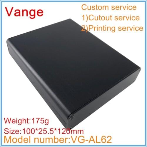1pcs/lot extruded profile metal box enclosure 100*25.5*120mm 6063-T5 aluminum junction cases diy for electronics housing