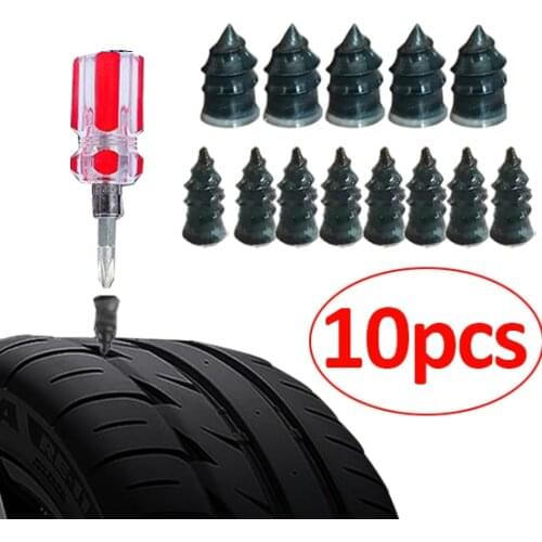 10pcs Rubber Nails /strips Vacuum Tyre Repair Nail Plug Puncture Repair Strip Seals for Car Motorcycle Bike Tire Repair Kits