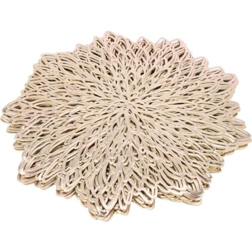 10 Pack Pressed Vinyl Metallic Placemats/Charger/Wedding Accent Centerpiece --Flower
