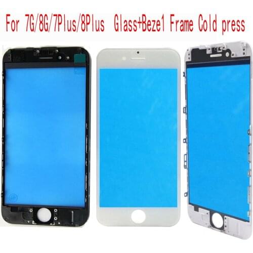 100% AAA New Touch Panel Replacement For iPhone 7 7G 8 Plus 8Plus Front Outer Screen Glass Lens With Frame Bezel Repair parts