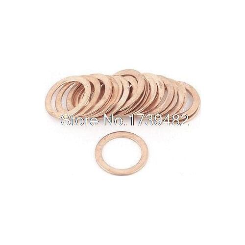 20PCS 22mm OD 16mm ID 1mm Thick Copper Washer Flat Ring Oil Brake Line Seal