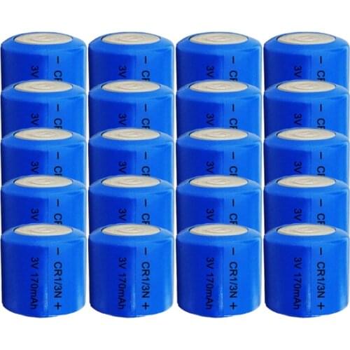 20PCS 3V M6 M7 DL-1/3N CR13N CR1/3N 3V CR-1/3N Button Coin Cell Battery 170mAh high-discharge high current Batteries