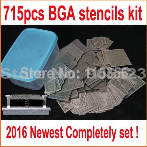 2016 New full set 715pcs/set BGA Stencil template Bga Reballing Stencil Kit with direct heating Reballing station