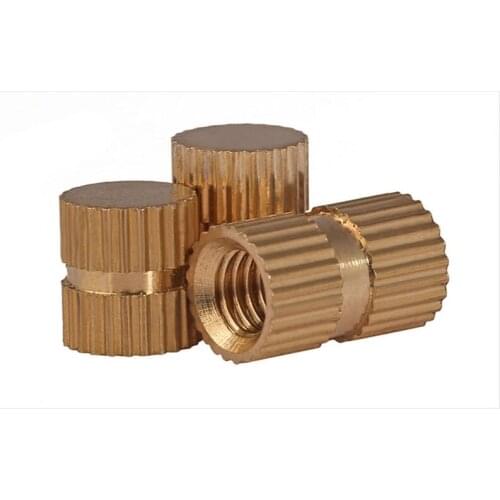 30pcs M3 blind hole single pass knurled nut brass embedded copper knurled nuts injection molding machine sleeves 5.3mm OD