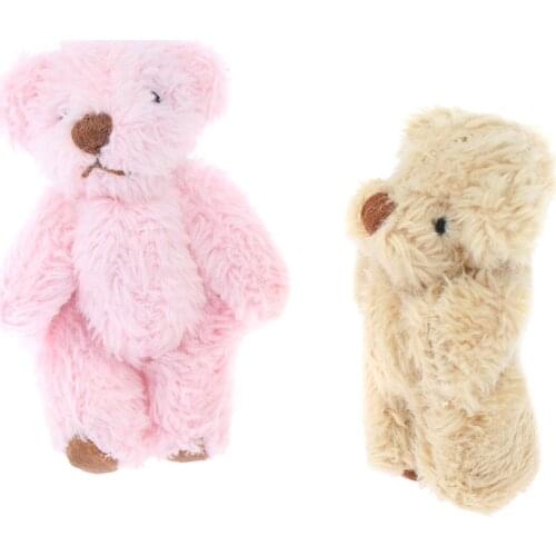 4.5cm Mini Doll Joint Bear Plush Stuffed Wedding Box Toy Doll Garment & Hair Accessories Decor