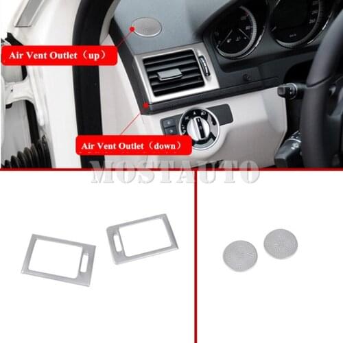 For Benz C Class W204 S204 Inner Dashboard Air Vent Outlet Trim Cover 2008-2010 4pcs Car Accessories Interior Car Decor Car Trim