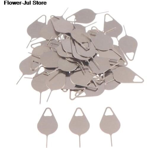 NEW 50pcs Sim Card Tray Removal Eject Pin Key Tool Stainless Steel Needle