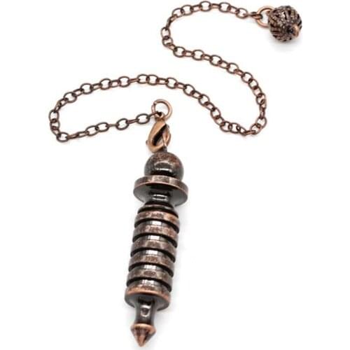 Trendy-beads Antique Copper Plated Spiral Shape Pendulum Pendant Link Chain Jewelry for Cool Men Gift