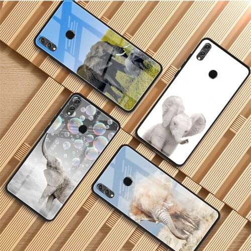 Elephant Wild Animals Tempered Glass Phone Case For Huawei P20 P30 P40 P40 Lite Pro Psmart Mate 20 30 Cover Shell