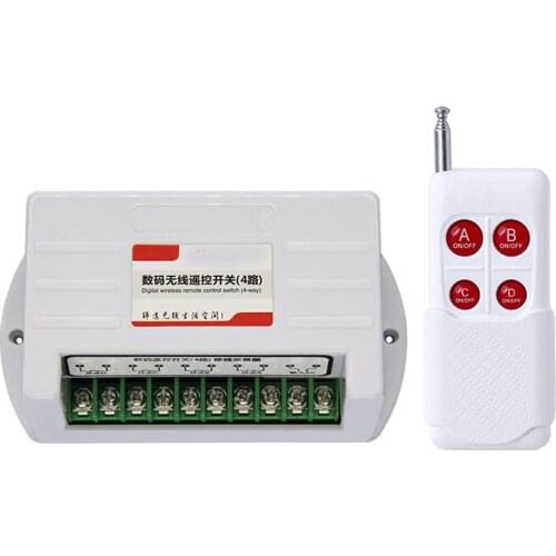 Four road 220V wireless remote control switch long distance control water pump motor High power controller switches