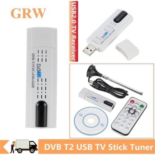 Grwibeou Digital Antenna USB 2.0 HDTV TV Remote Tuner Recorder&Receiver for DVB-T2/DVB-T/DVB-C/FM/DAB for Laptop PC