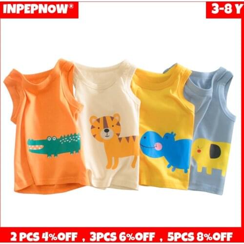 Sleeveless Child T-shirt for Girls Boys A Boy T Shirts Cotton Tops for Girls Summer Clothes Baby Vest Childrens Clothing MZ105