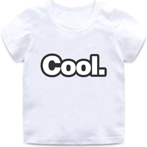 Childrens t-shirt European and American fashion simple letter printing short-sleeved round neck white black boy girl t-shirt