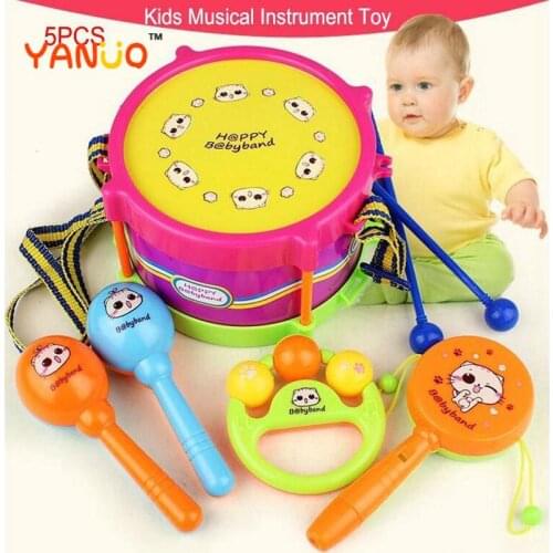 5Pcs/Set Kids Drum Musical Instruments Kids Drum Set for Children Gift Educational Toys