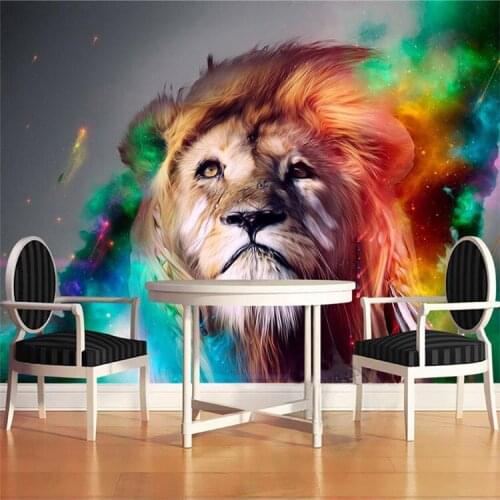 3D custom photo wallpaper realistic animal European style lion fresco living room sofa background embossed paper modern mural