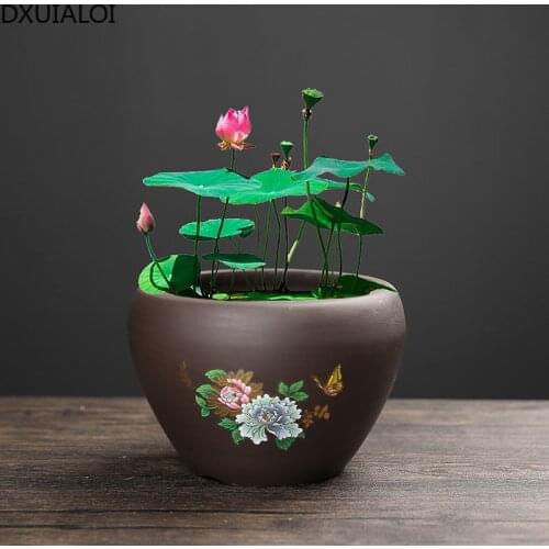 Lotus Flower Pots, Lotus Ceramics, Hydroponic Copper Coins, Flower Pots, Non-porous Water, Water Lily Bowls, Lotus Pots DXUIALOI