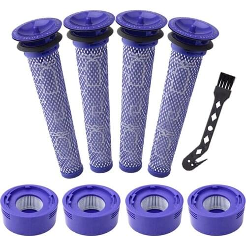 Hot TOD-4 Pack Pre-Filters and 4 Pack HEPA Post-Filters Replacements for Dyson V7, V8 Animal and V8 Absolute Cordless Vacuum