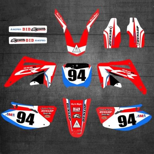 For Honda 125 250 CR Motocross Graphics Stickers Decals For Honda CR125 CR250 2002-2006 2007 2008 2009 2010 2012 CR 125R CR 250R