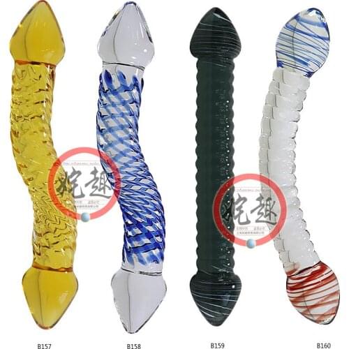 Crystal Glass Rod G - Spot Anal Plug Double-headed Penis Couple Anal Plug Pyrex Dildos Huge Anal Plug Sex Toys for Woman