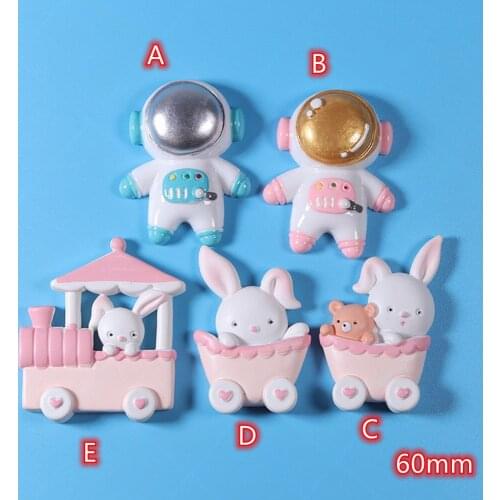 Cabochons Decoration Crafts 2pcs Big Spaceman Flatback Cabochon Embellishments For Scrapbooking Kawaii DIY Accessories