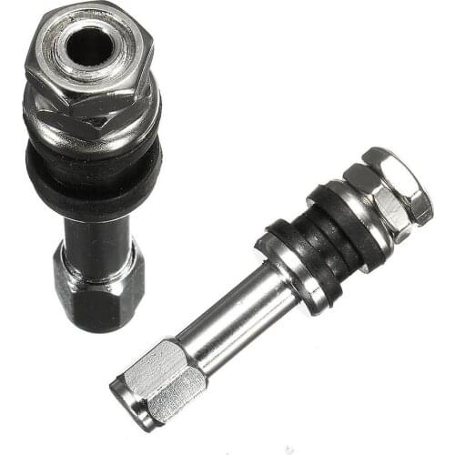 Car Tire Valve 4pcs TR48E Bolt-in Car Tubeless Wheel Tire Valve Stem Dust Cap Cover vehicle Stainless Steel Metal Straight Mouth