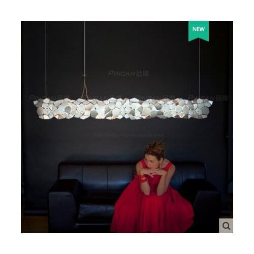 Minimalist restaurant chandelier postmodern luxury dining room table lamp long artistic creative personality foreign dining chan