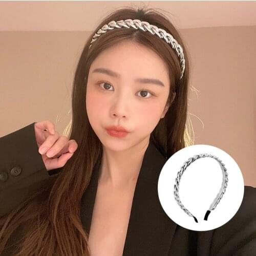 Fashion Silver Chains Hair Bands Hoop Women Headband Hairband Girls Hair Accessories Elegant Chic Hair Ornament Chain Hairband