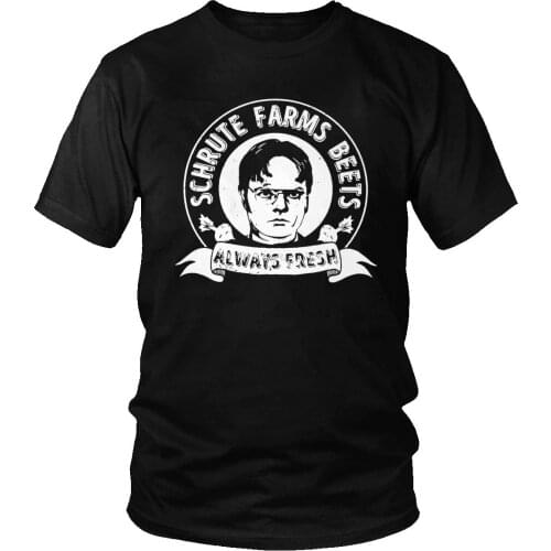 Dwight Schrute Farms T Shirt Men Soft Cotton Leisure T-shirt Short Sleeves USA TV Show The Office Tee Tops Clothing Merch Gift