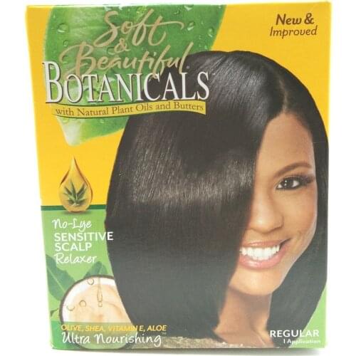 Hot sale soft & beautiful no lye sensitive hair relaxer kit