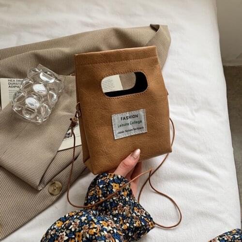 2021 New Cute Bucket Shoulder Bag Fashion PU Leather Retro Diagonal Bag Handbag Shopping Crossbody For Phone Makeup Wallet