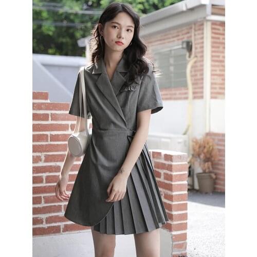 Summer New Arrival Japanese Style Grey Skirt Suits Sweet Dress