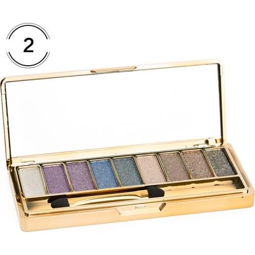Eyeshadow Palette Makeup Cosmetics Diamond Glitter Metallic 9 Color Nude Creamy Pigmented Professional Mini Shadow Kit