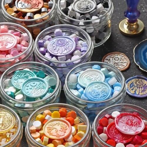 Retro Macaron Pearlescent Color Fire Lacquer Sealing Wax Canned sealing wax beads Sealed DIY decoration for invitations