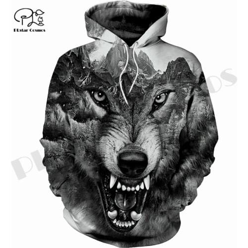 PLstar Cosmos 3DPrint Newest Wolf Animal Hunt Unique Funny Men/Women Cozy Hrajuku Casual Streetwear Hoodies/Zip/Sweatshirt O-3