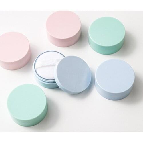 12pcs/lot 30g/30ml Empty Loose Powder Jar with Sifter Puff Cosmetic Plastic Powder Compact Refillable Makeup Case Travel Bottle