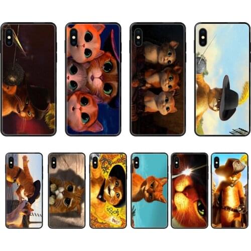 Shrek Puss In Boots For Galaxy A70 A71 A70E A5 A6 A7 A8 A10 A10S A20 A20S A20E A21S A30S A40 A50 2017 2018 Designer Black Soft